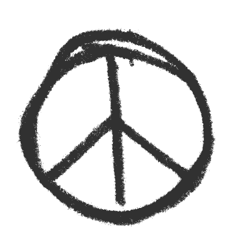 A doodle of a peace sign.